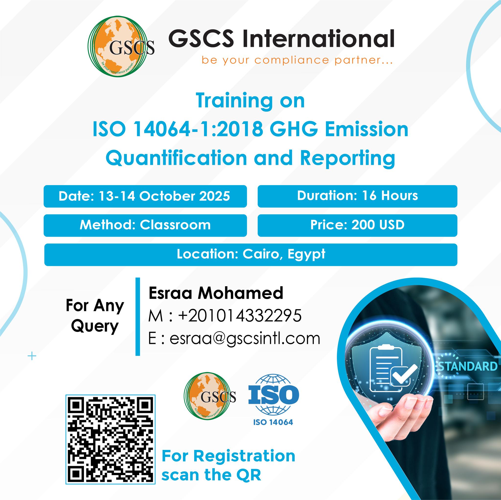 Training on ISO 14064-1:2018 GHG Emission Quantification and Reporting