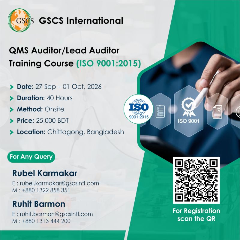 QMS Auditor/Lead Auditor Training Course (ISO 9001:2015)