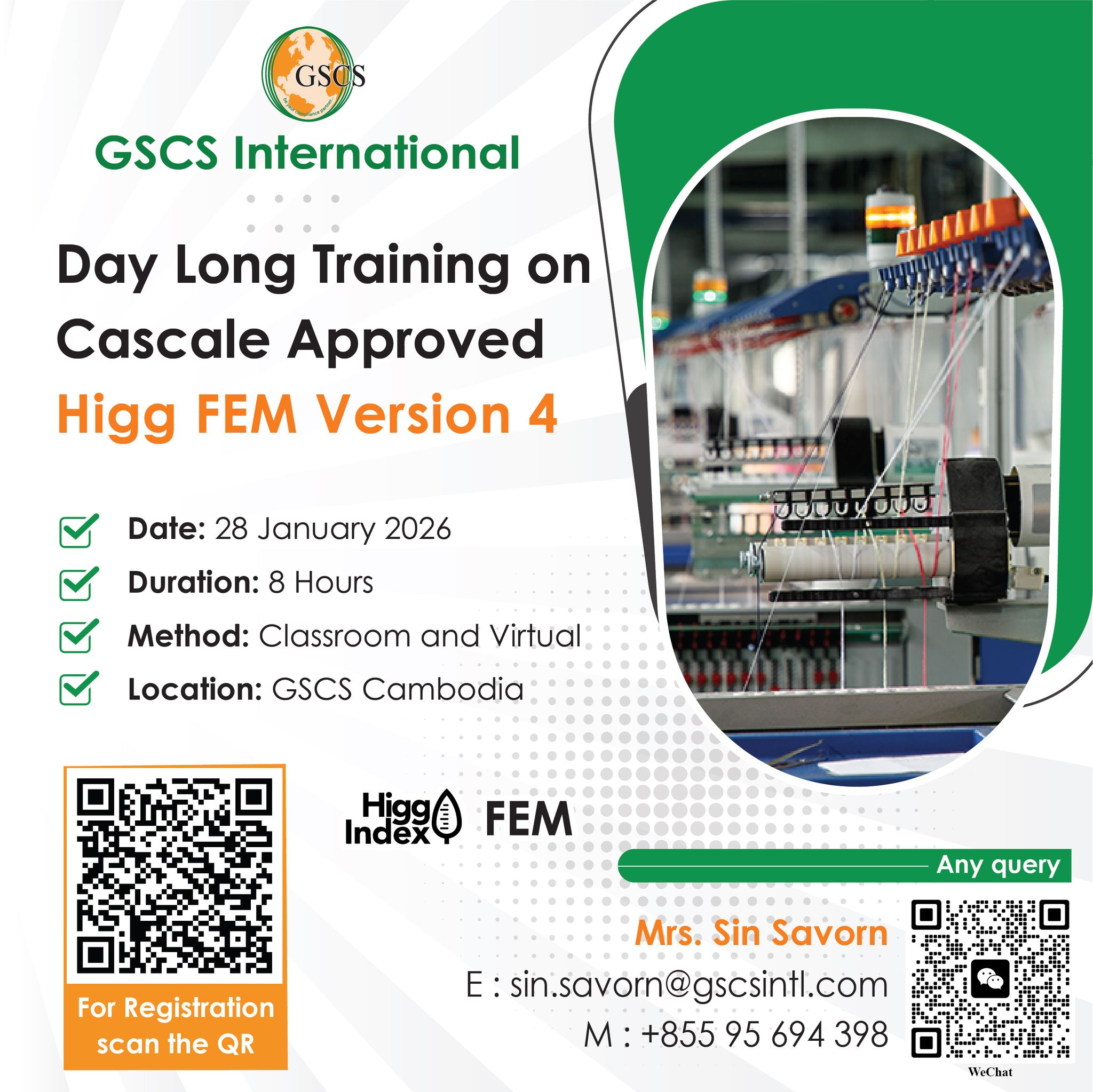 Day Long Training on Cascale Approved Higg FEM Version 4