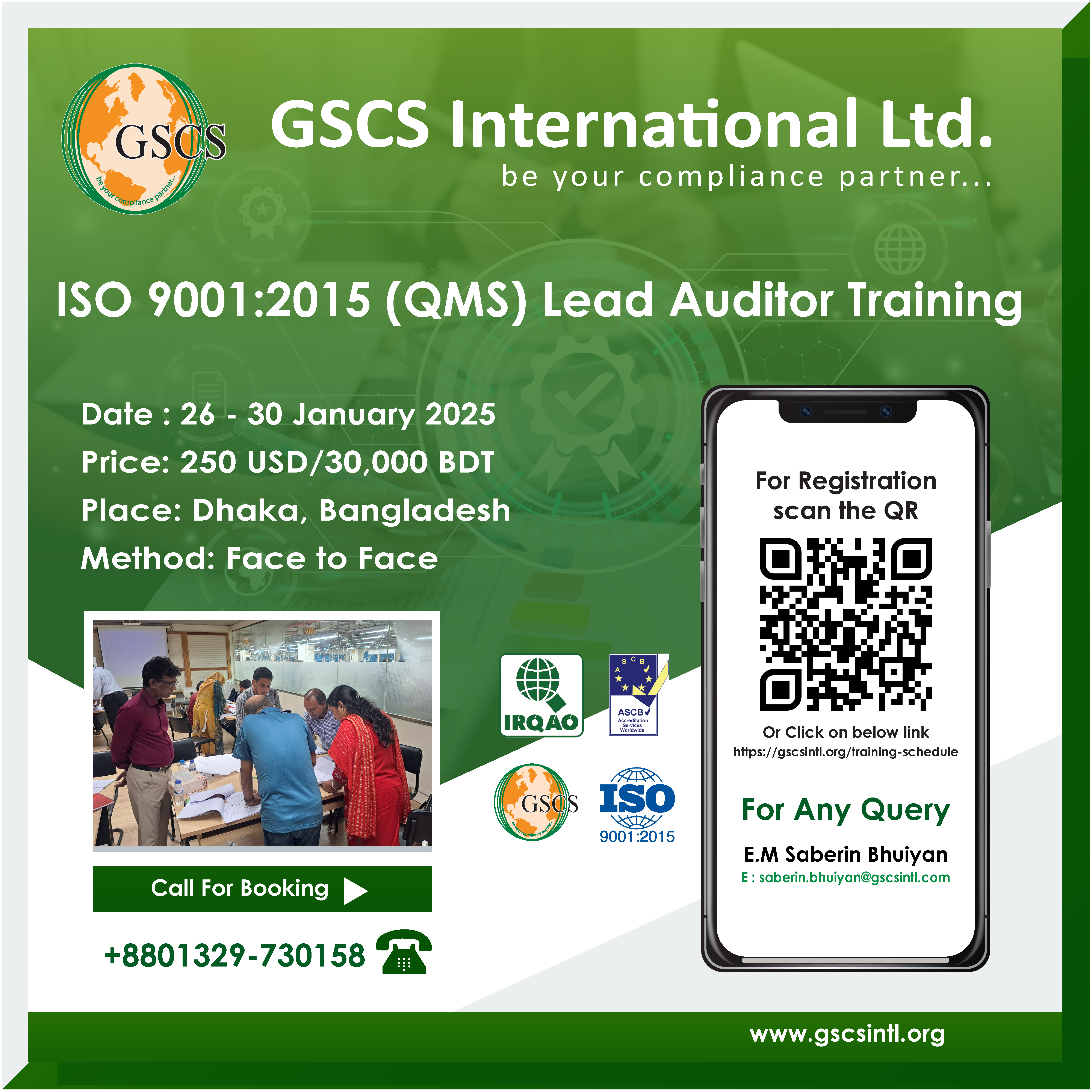 ISO 9001:2015 (QMS) Lead Auditor Training